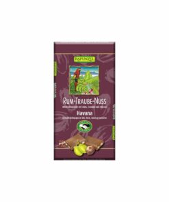 Rapunzel Tejcsokoládé rum-mazsola-mogyoró BIO 100g