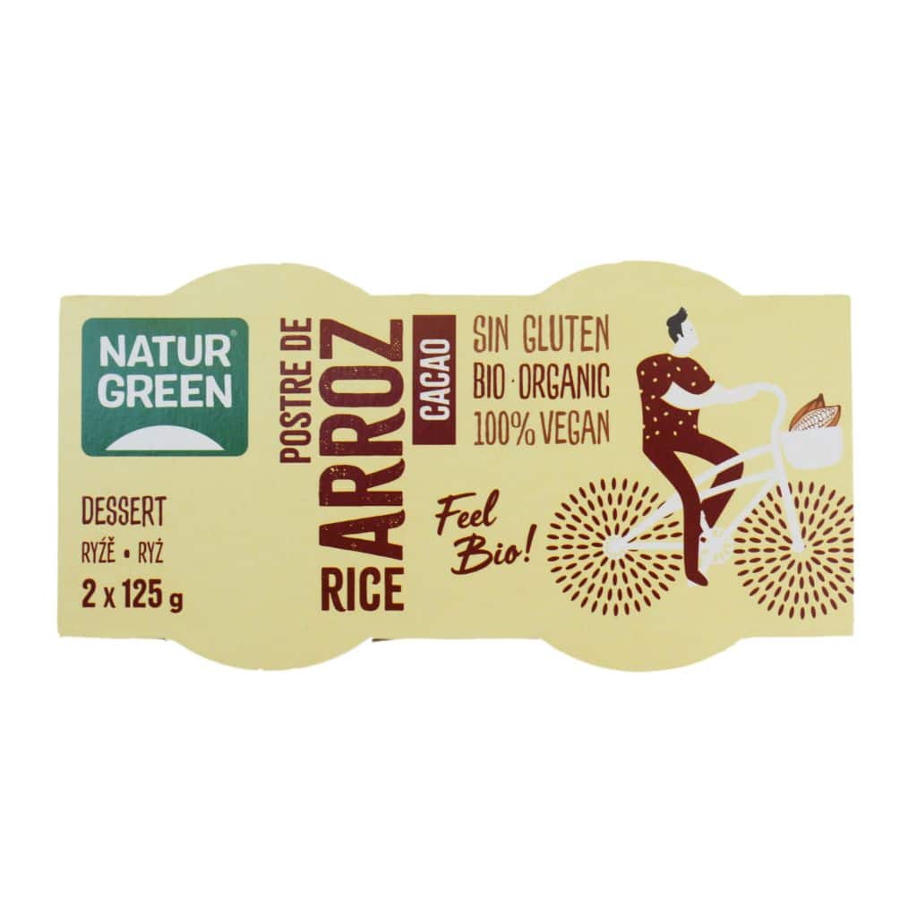 NaturGreen BIO Rizsdesszert csokoládéval 2x125g