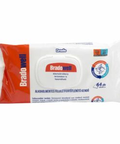 Bradowell Alkoholmentes felületfertőtlenítő kendő 64db kupakos