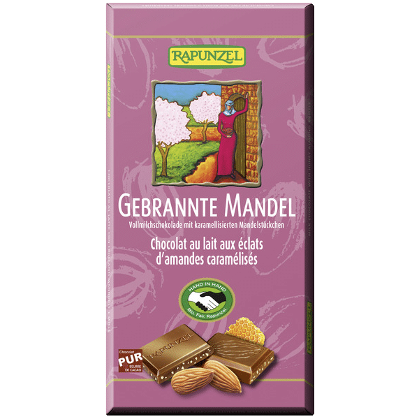 Rapunzel Tejcsokoládé mézes mandulás grillázzsal BIO 100g