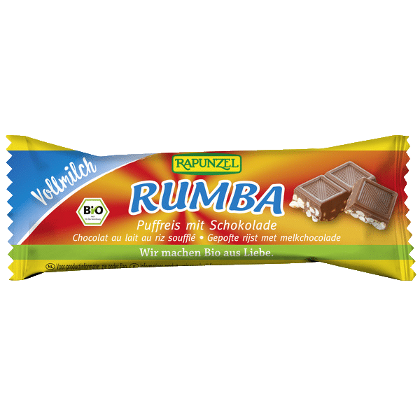 Rapunzel Rumba puffasztott rizsszelet tejcsokoládával BIO 21g