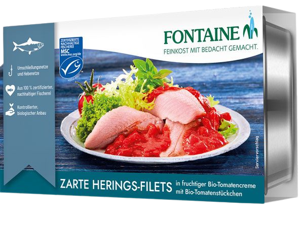 Fontaine Hering bio paradicsomszószban 200g