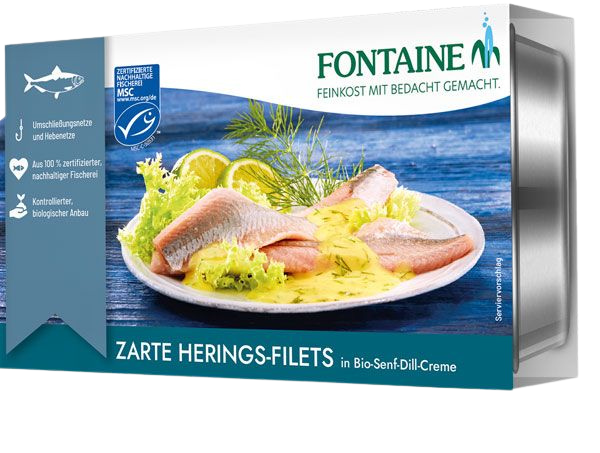 Fontaine Hering bio mustáros kapormártásban 200g