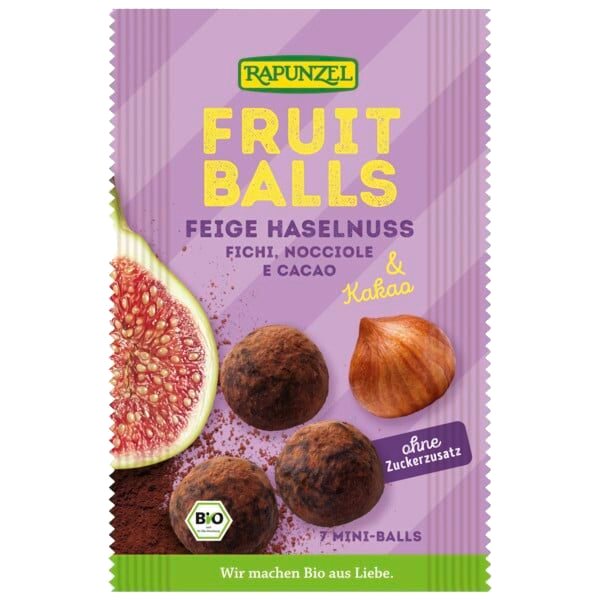 Rapunzel Gyümölcsgolyó füge-mogyoró & kakaó BIO 49g